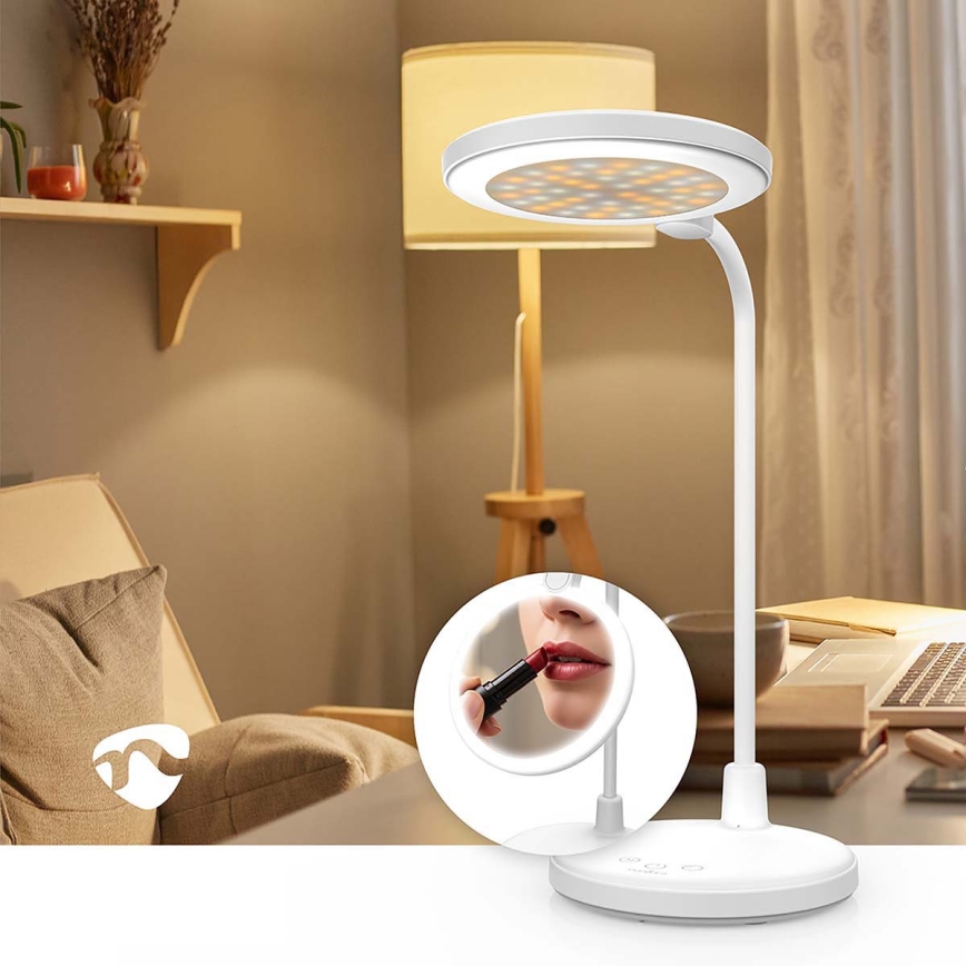 Lampada ricaricabile LED dimmerabile a sfioramento con specchio LED/6W/1200 mAh 3000/4000/5700K CRI 90 bianco