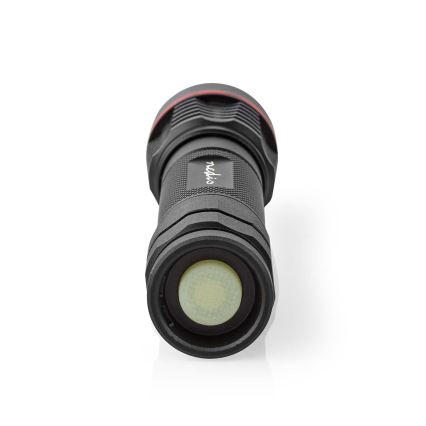 Torcia ricaricabile dimmerabile in alluminio a LED 10W/5V 2200 mAh IPX7 nera