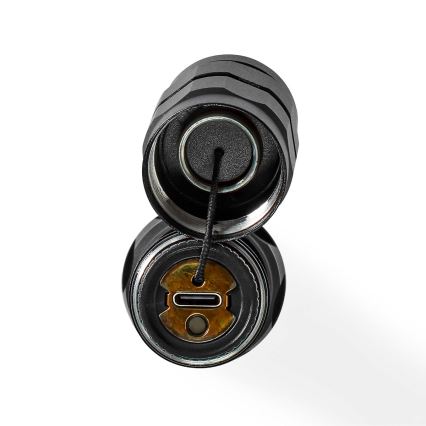 Torcia ricaricabile dimmerabile in alluminio a LED 10W/5V 2200 mAh IPX7 nera