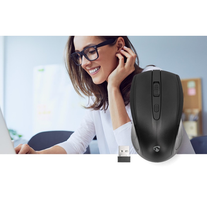 Mouse senza fili 800/1200/1600 DPI 2xAAA nero