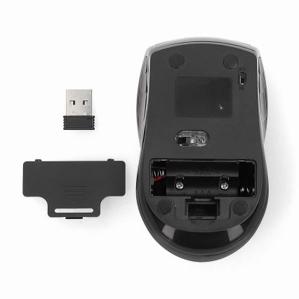 Mouse senza fili 800/1200/1600 DPI 2xAAA nero