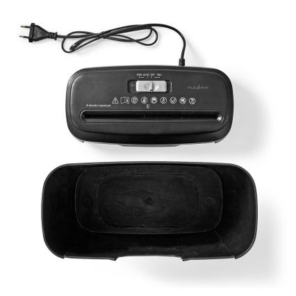 Distruggidocumenti per fogli A4, capacità 10 l, 230V, nero