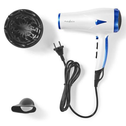 Asciugacapelli 2in1 2000W/230V bianco/blu