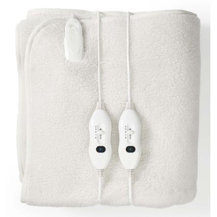Coperta riscaldata elettrica per due persone 120W/230V 160x140cm lana