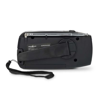 Radio AM/FM a manovella con pannello solare e torcia LED 2000 mAh