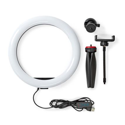 Lampada LED dimmerabile su treppiede con supporto per vlogging LED/6W/USB 2700-6700K