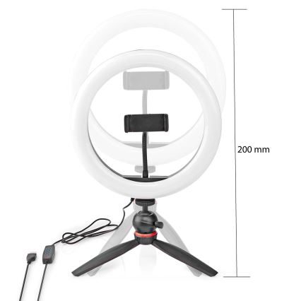 Lampada LED dimmerabile su treppiede con supporto per vlogging LED/6W/USB 2700-6700K