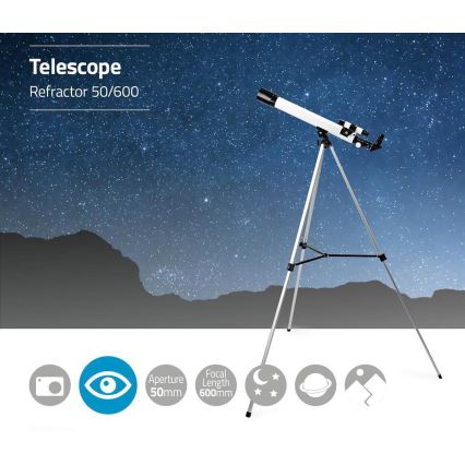 Telescopio 50x600 mm con treppiede