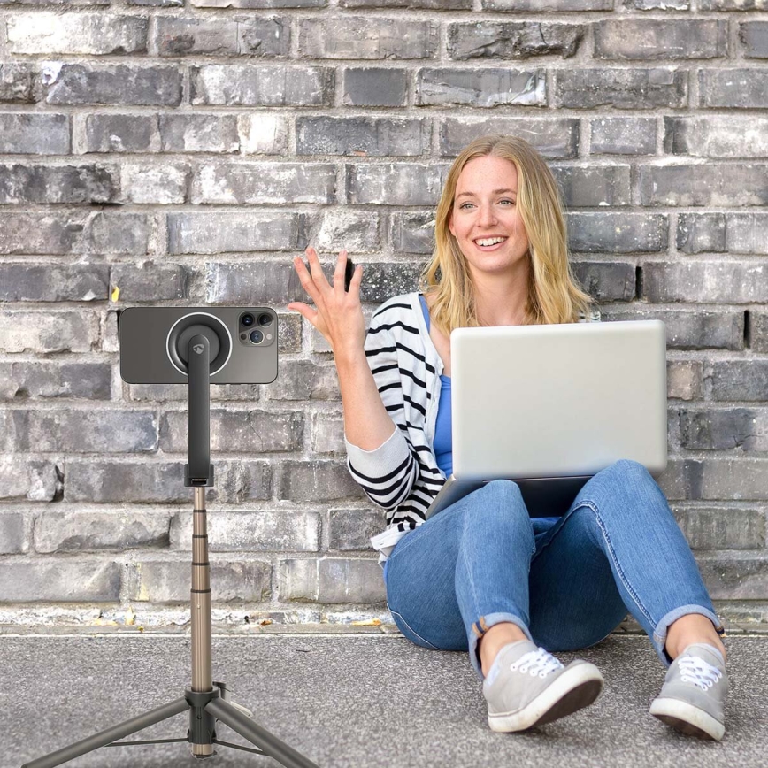 Bastone selfie pieghevole magnetico 2 in 1 con supporto + telecomando