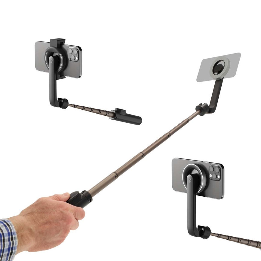 Bastone selfie pieghevole magnetico 2 in 1 con supporto + telecomando