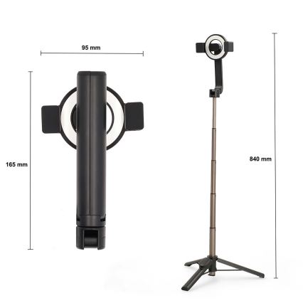 Bastone selfie pieghevole magnetico 2 in 1 con supporto + telecomando