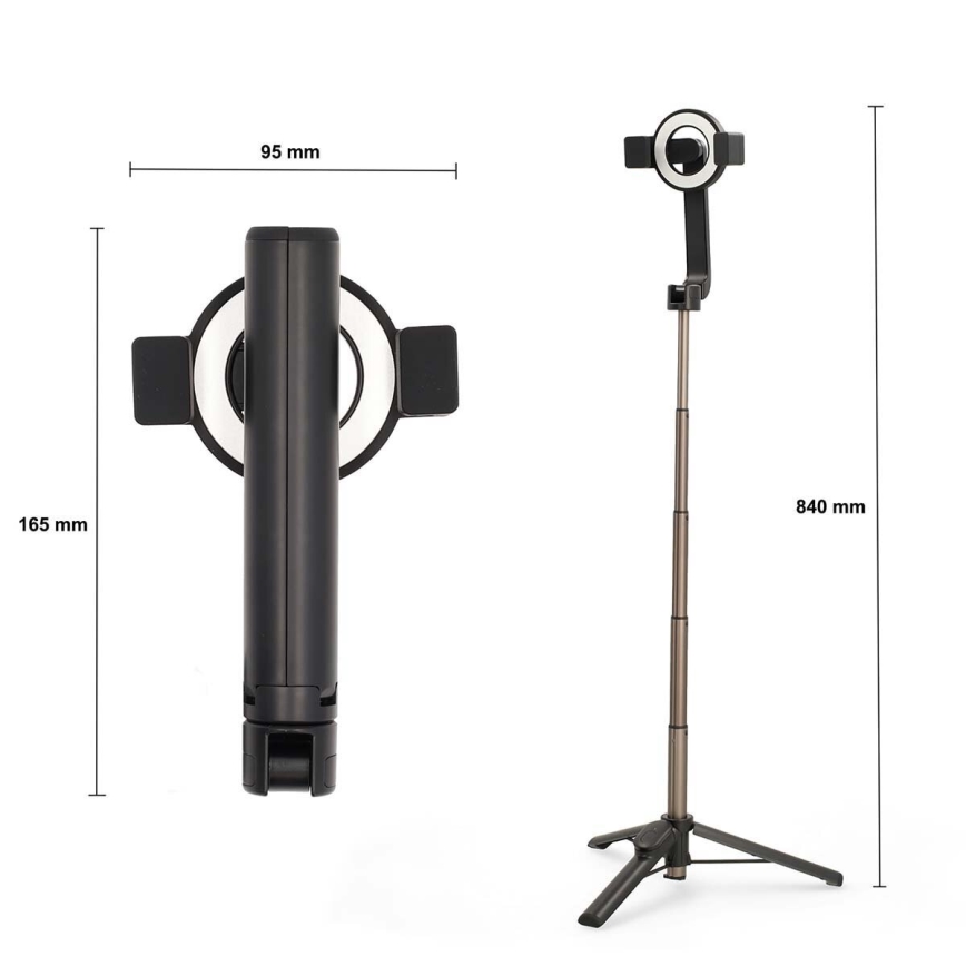 Bastone selfie pieghevole magnetico 2 in 1 con supporto + telecomando