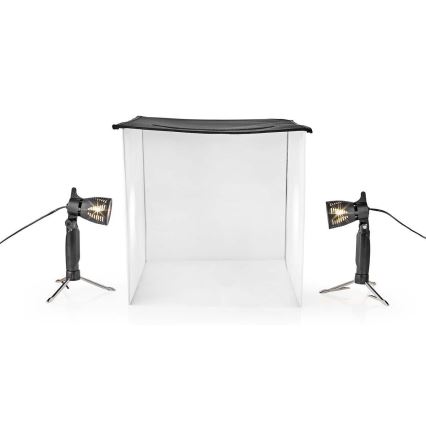 Studio fotografico portatile a LED 2xGU10/5W/230V