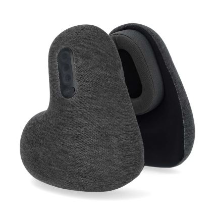 Cuscino da viaggio con auricolari wireless integrati 400 mAh grigio