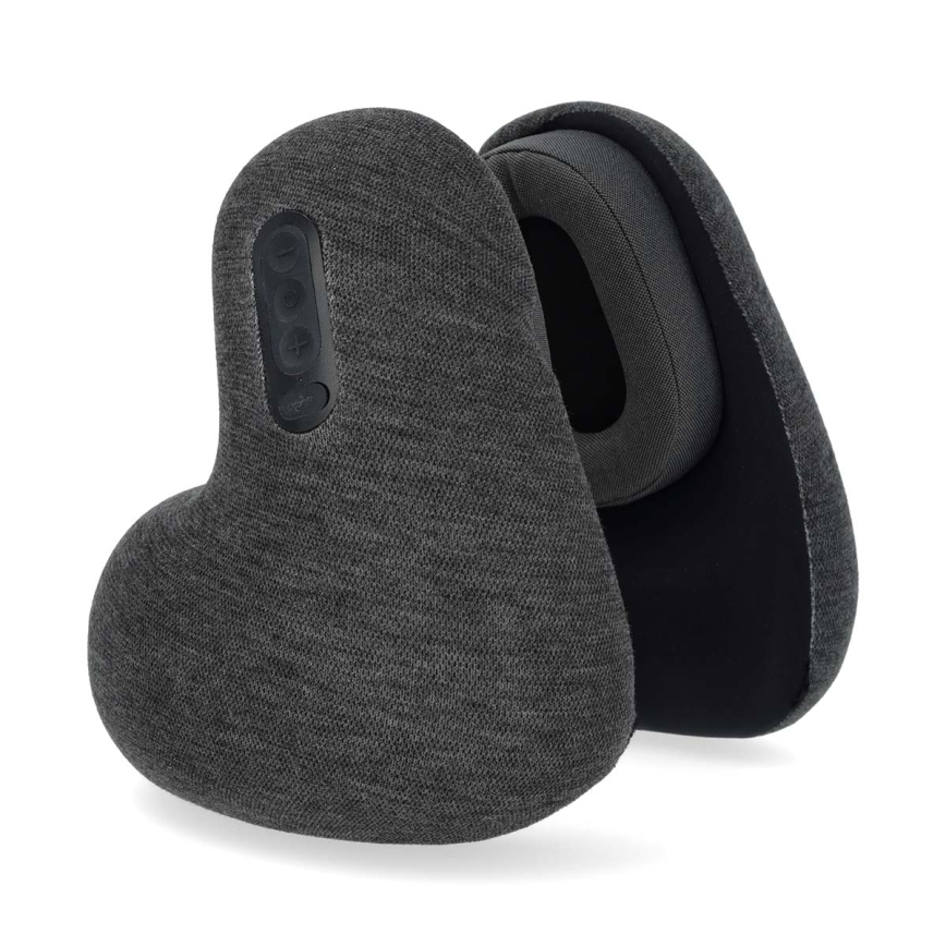 Cuscino da viaggio con auricolari wireless integrati 400 mAh grigio