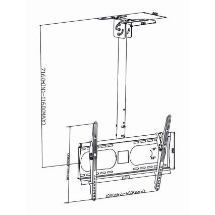 Supporto da soffitto per TV 42-65”