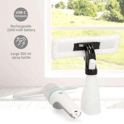 Aspiratore per finestre ricaricabile 12W/2200 mAh IPX4
