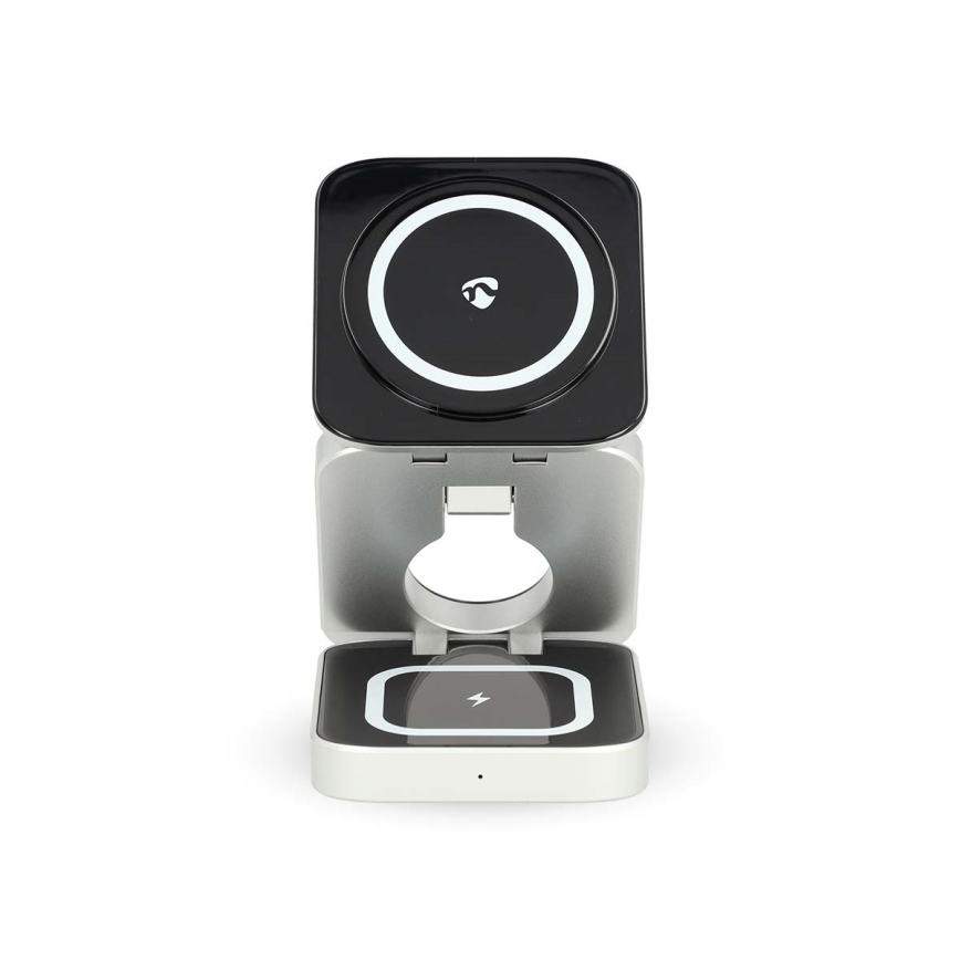 Caricabatteria senza fili 3in1 15W argento