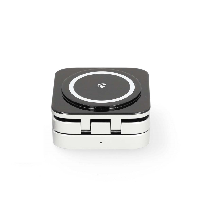 Caricabatteria senza fili 3in1 15W argento