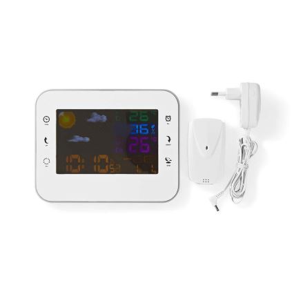 Stazione meteo con display LCD a colori 230V/3xAAA + 2xAA bianco