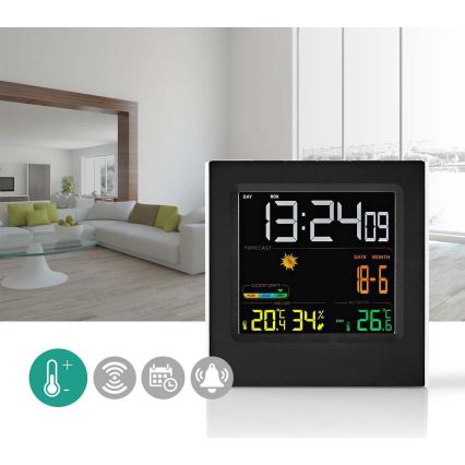 Stazione meteo con display LCD 230V nero