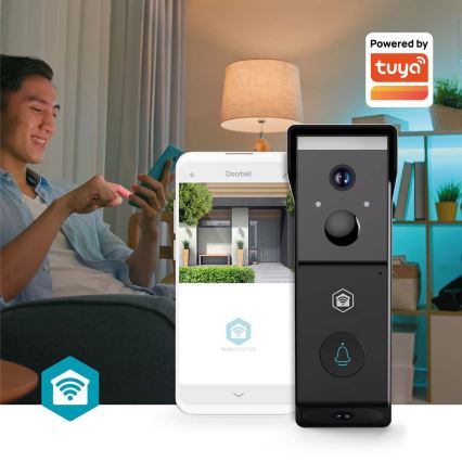 Campanello video con sensore di movimento SmartLife, batteria 4400 mAh, 2x Full HD 1080p, IP54, Wi-Fi Tuya