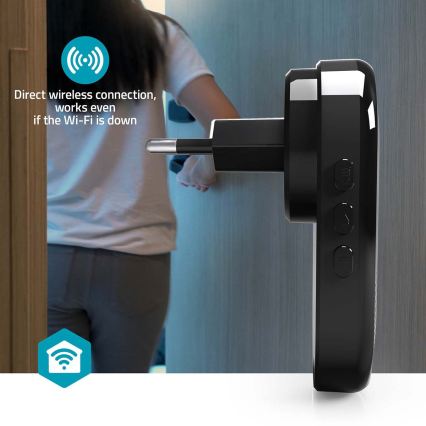 Suoneria per campanello SmartLife Wi‑Fi, nera