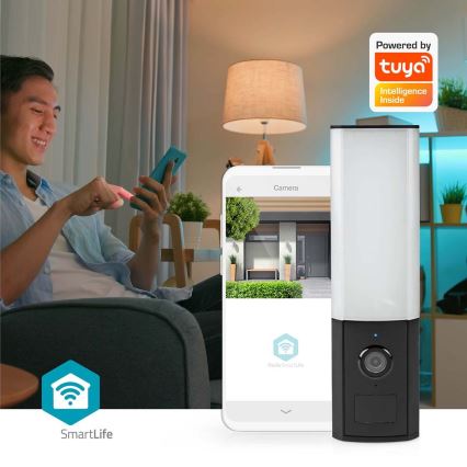 Telecamera esterna intelligente Smartlife Full HD 1080p con illuminazione LED Wi-Fi Tuya IP65