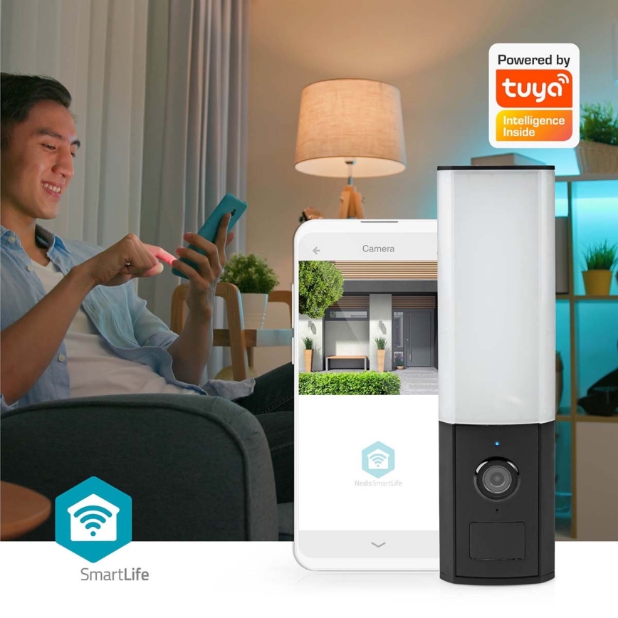 Telecamera esterna intelligente Smartlife Full HD 1080p con illuminazione LED Wi-Fi Tuya IP65