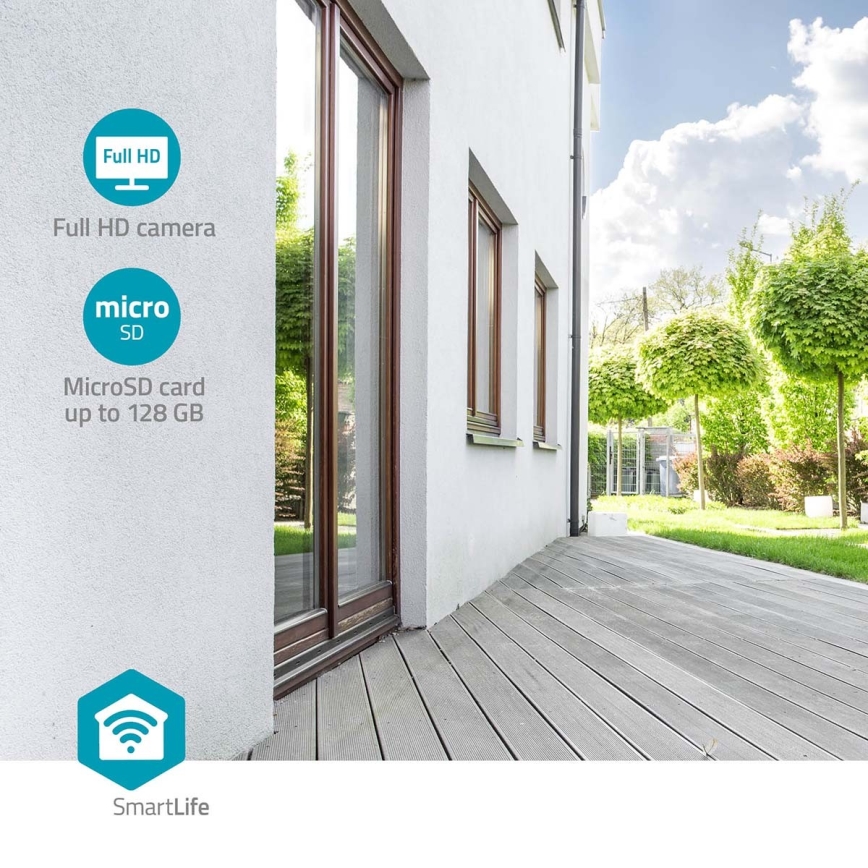Telecamera esterna intelligente Smartlife Full HD 1080p con illuminazione LED Wi-Fi Tuya IP65
