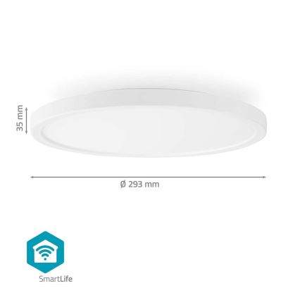 Plafoniera dimmerabile RGBW SmartLife LED/18W/230V 2700-6500K Wi-Fi Tuya