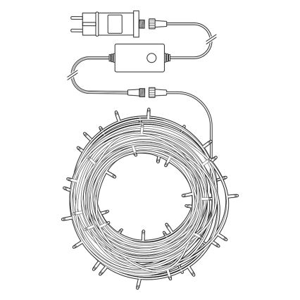 Catena di Natale LED RGB da esterno 48xLED 13,8m IP65 Wi-Fi Tuya