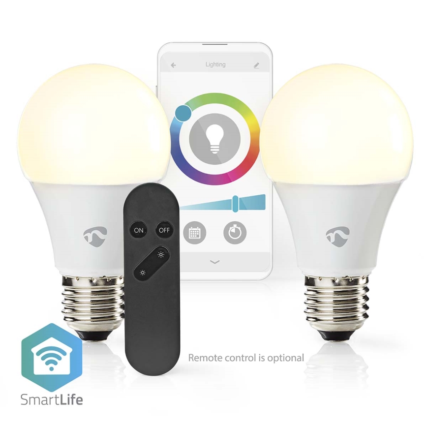 Set 2x lampadine LED RGBW dimmerabili SmartLife E27/9W/230V Wi-Fi 2700-6500K