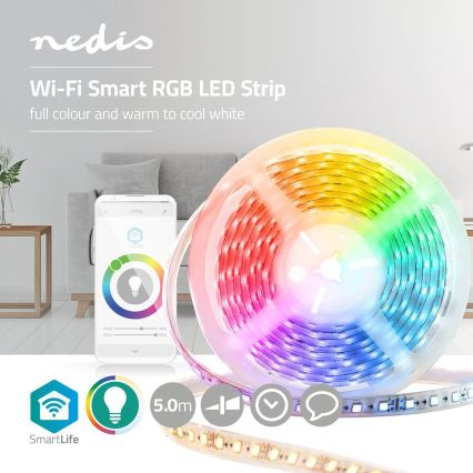 Strisce LED RGB smart wi-fi LED/15W/230V 2700 - 6500K 5 m