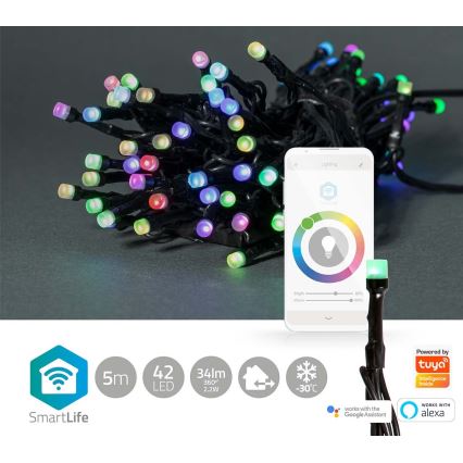 LED RGB Catena da esterno 42xLED/8 funzioni 8m IP65 Wi-Fi Tuya