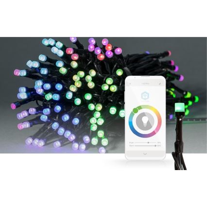 LED RGB Catena luminosa natalizia per esterni 84xLED/8 funzioni 13m IP65 Wi‑Fi Tuya