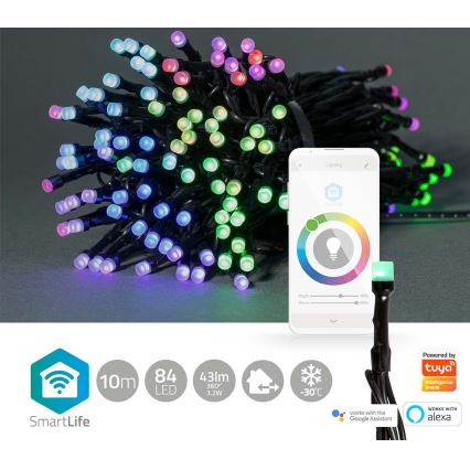 Catena LED RGB da esterno 84xLED/8 funzioni 13m IP65 Wi-Fi Tuya