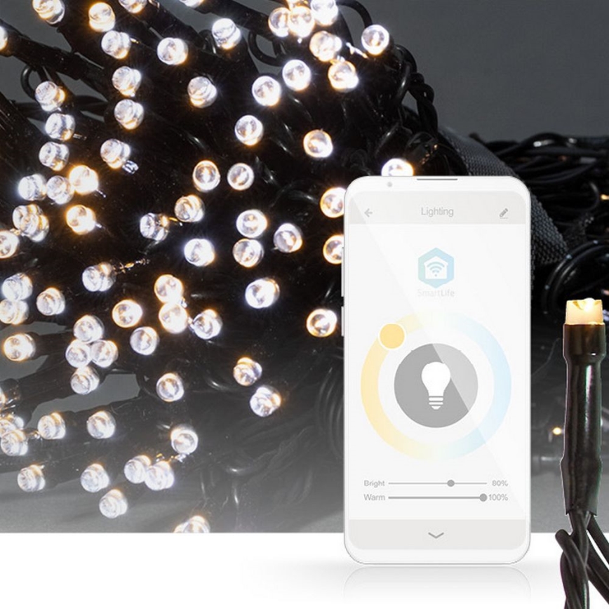 Catena luminosa con 100 LED, 8 funzioni, 15 m, IP65, Wi‑Fi Tuya