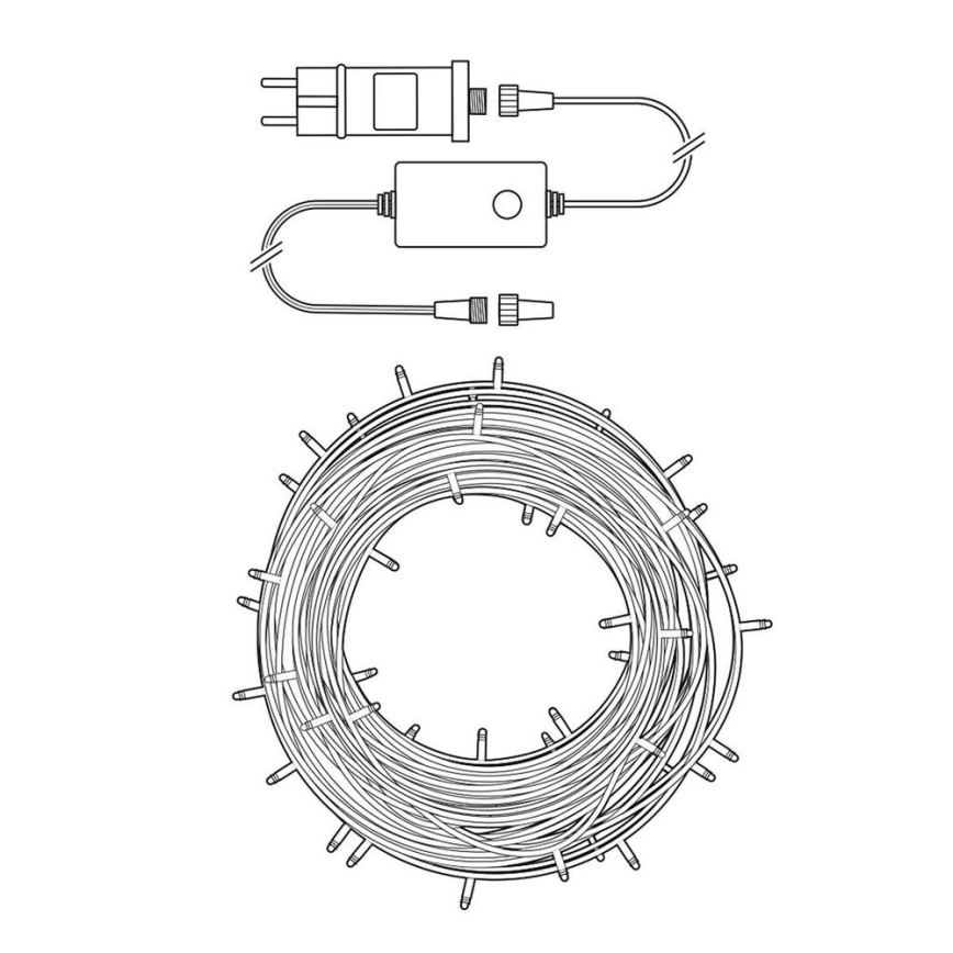 Catena luminosa con 100 LED, 8 funzioni, 15 m, IP65, Wi‑Fi Tuya