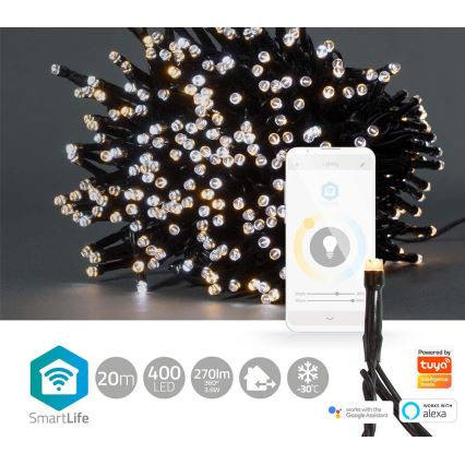 Catena di Natale a LED per esterni 400xLED/8 funzioni 25m IP65 Wi-Fi Tuya da bianco caldo a freddo