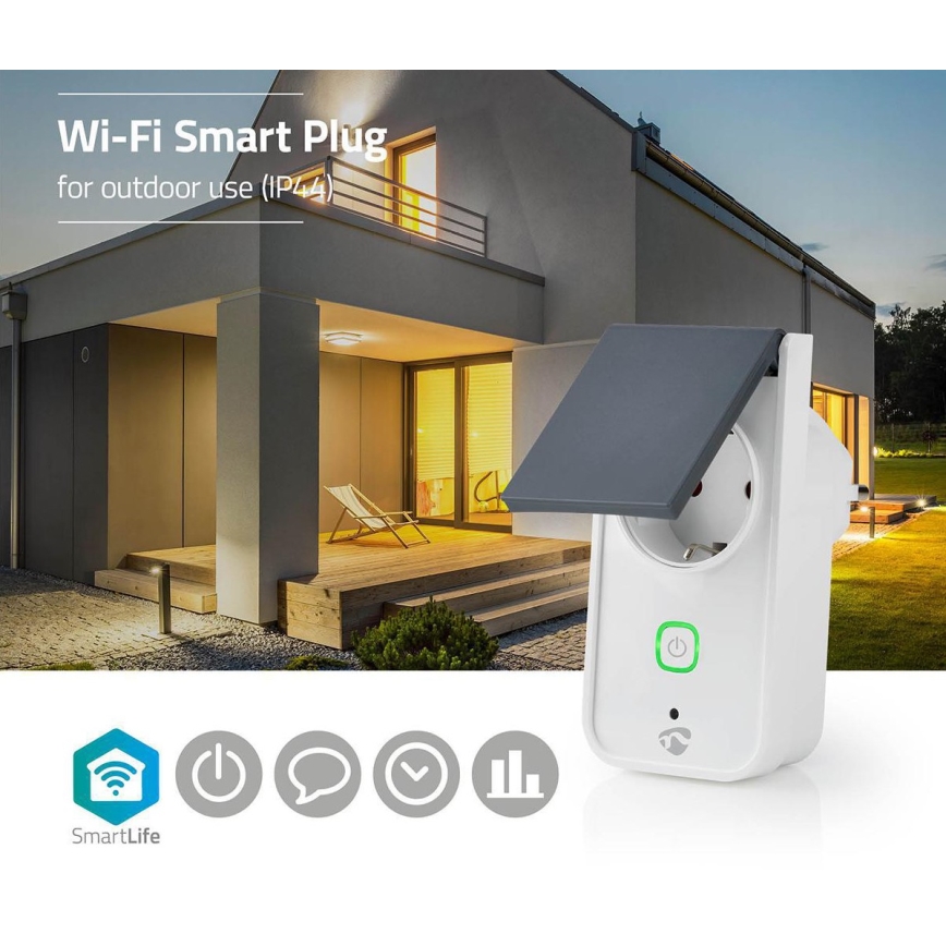 Presa intelligente da esterno 3680W/230V/Tipo F/16A Wi-Fi IP44