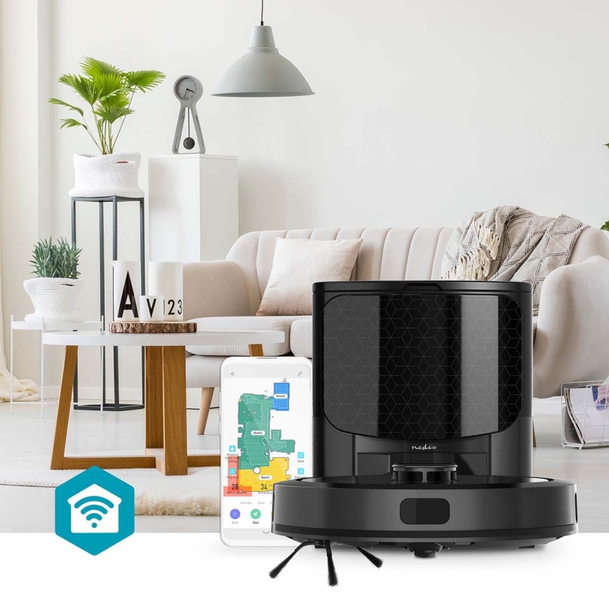 Aspirapolvere robot smart con uno spazzolone SmartLife 5200 mAh Wi-Fi Tuya nero + telecomando