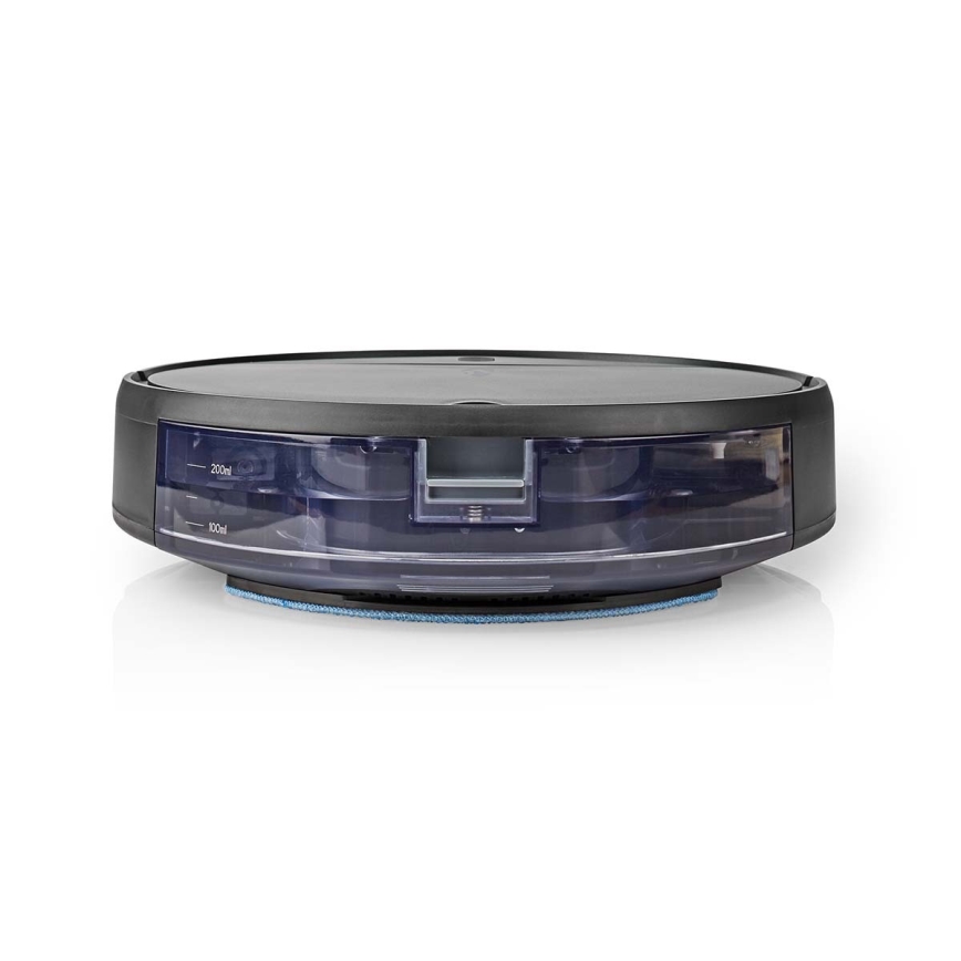 Aspirapolvere robot smart con uno spazzolone 28W/2500 mAh Wi-Fi nero + telecomando