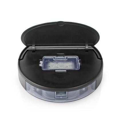 Aspirapolvere robot smart con uno spazzolone 28W/2500 mAh Wi-Fi nero + telecomando