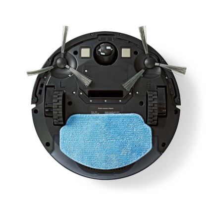 Aspirapolvere robot smart con uno spazzolone 28W/2500 mAh Wi-Fi nero + telecomando