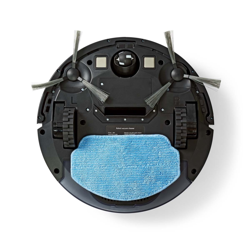 Aspirapolvere robot smart con uno spazzolone 28W/2500 mAh Wi-Fi nero + telecomando