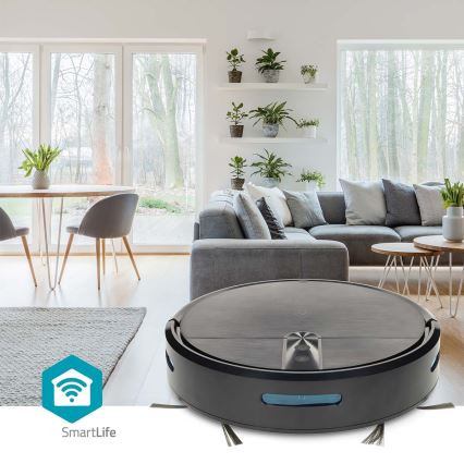 Robot aspirapolvere intelligente con funzione lavapavimenti SmartLife 2600 mAh Wi-Fi Tuya nero + telecomando