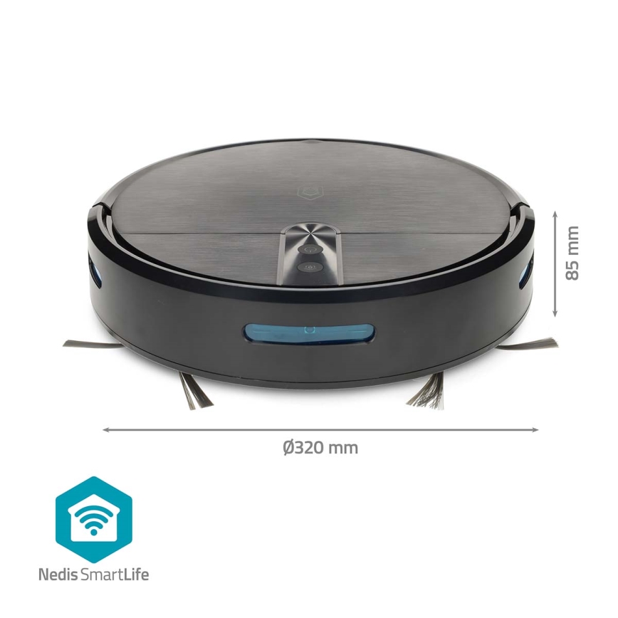 Robot aspirapolvere intelligente con funzione lavapavimenti SmartLife 2600 mAh Wi-Fi Tuya nero + telecomando