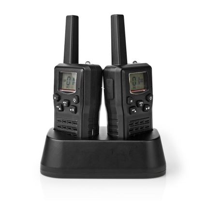 SET 2x Walkie-talkie ricaricabile con luce LED 1300 mAh gamma 10 km