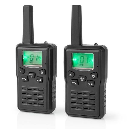 SET 2x Walkie-talkie ricaricabile con luce LED 1300 mAh gamma 10 km